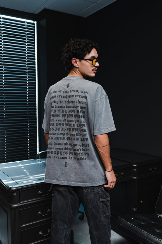 Artcore Grey Washed Text Tee