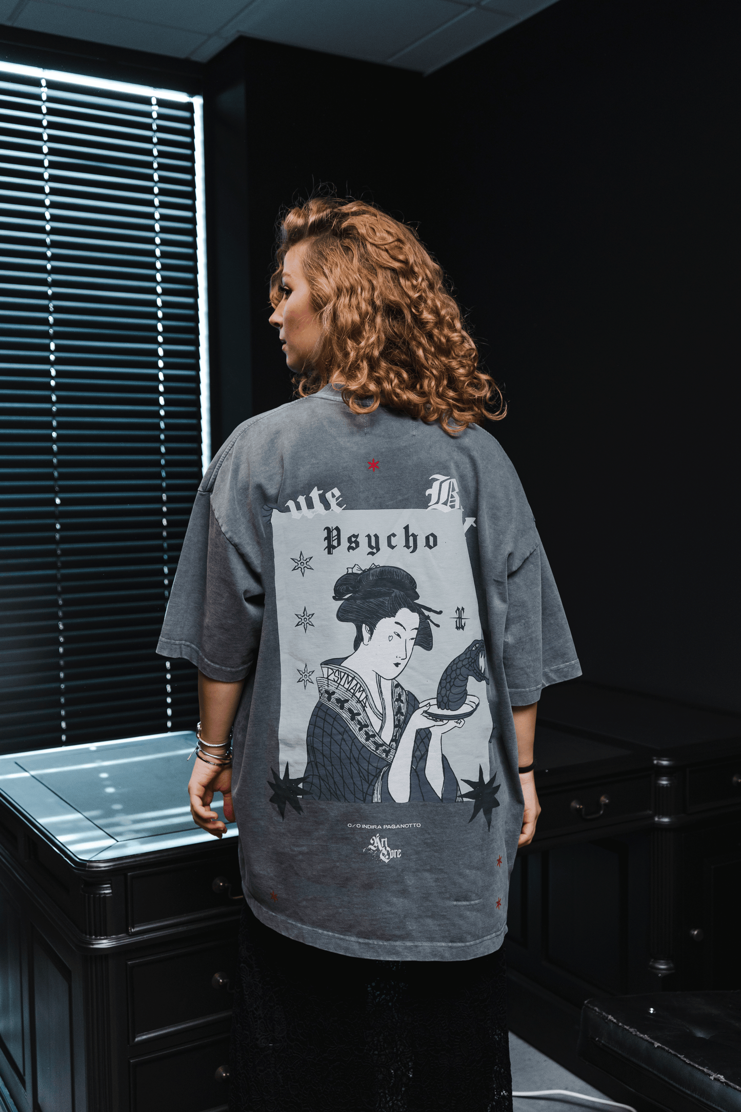 Artcore Grey Washed Cute But Psycho Tee