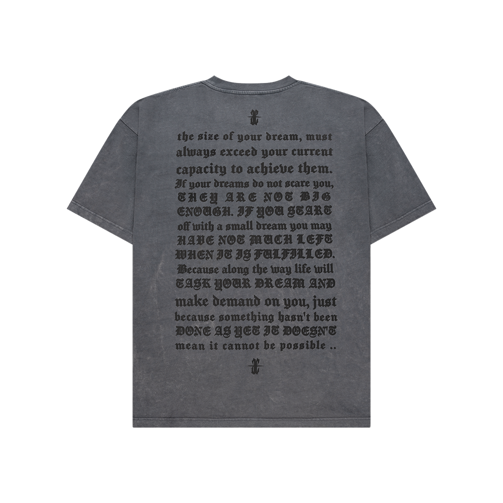 Artcore Grey Washed Text Tee
