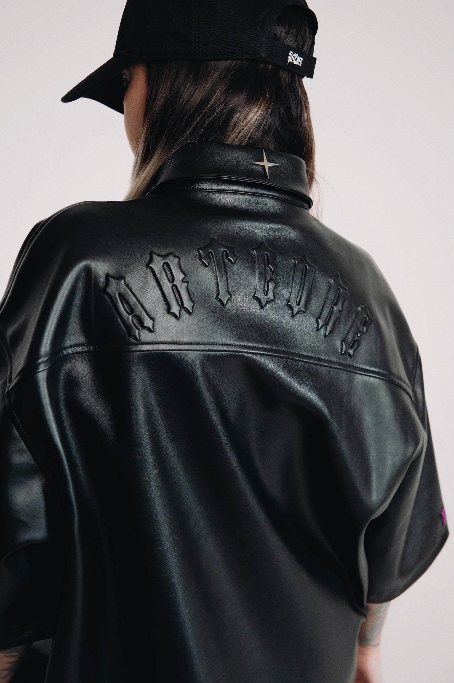 Demon black leather shirt