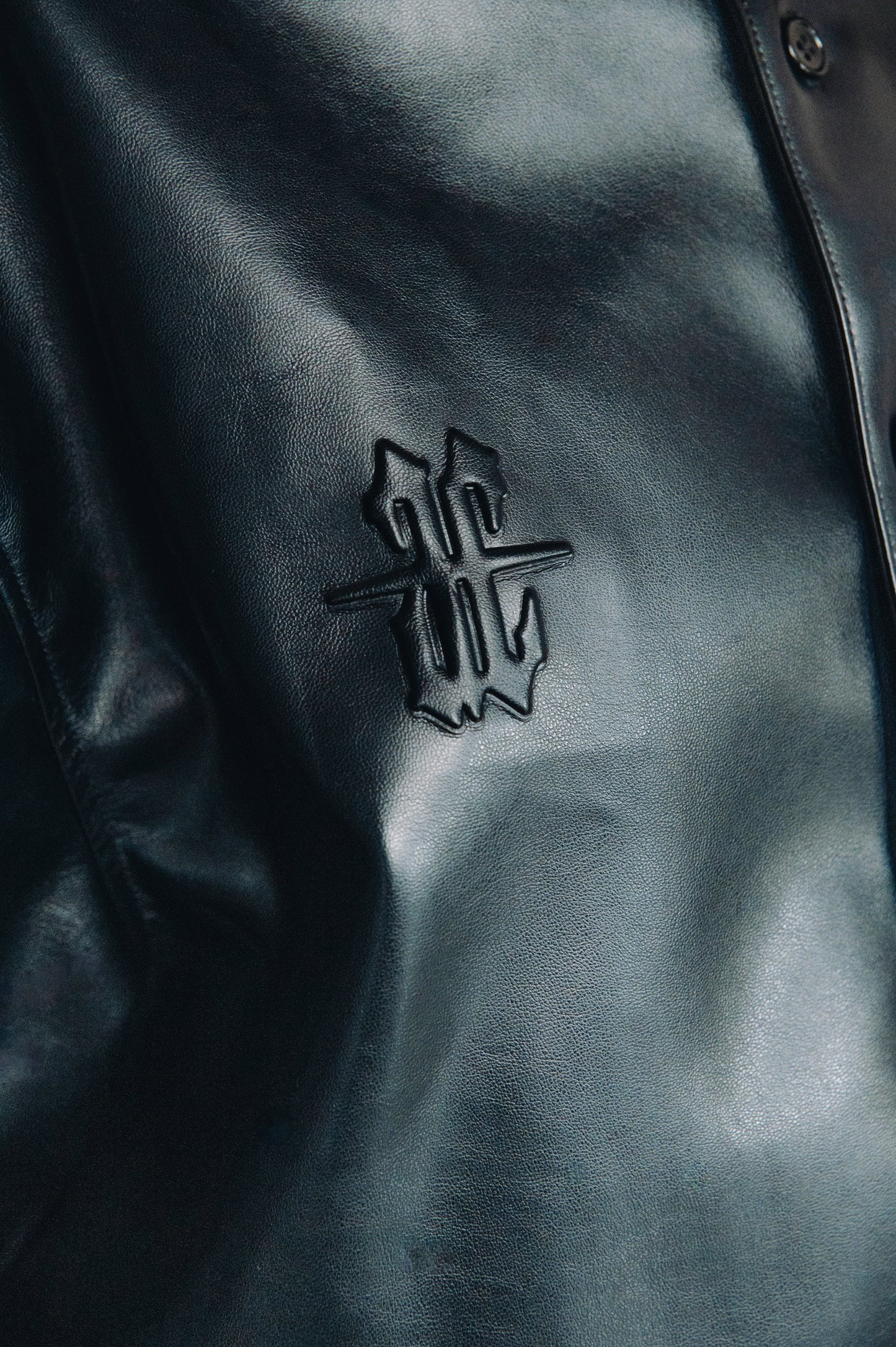 Demon black leather shirt