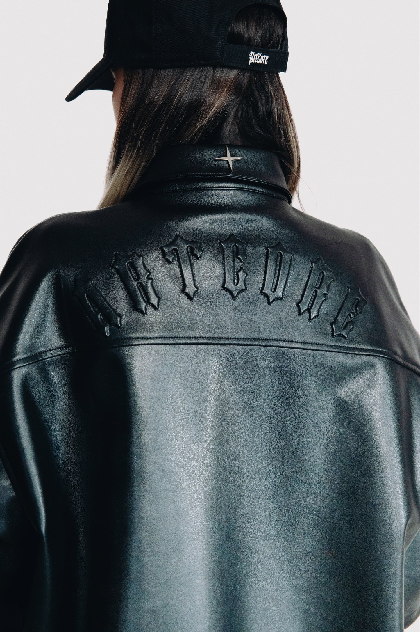 Demon black leather shirt