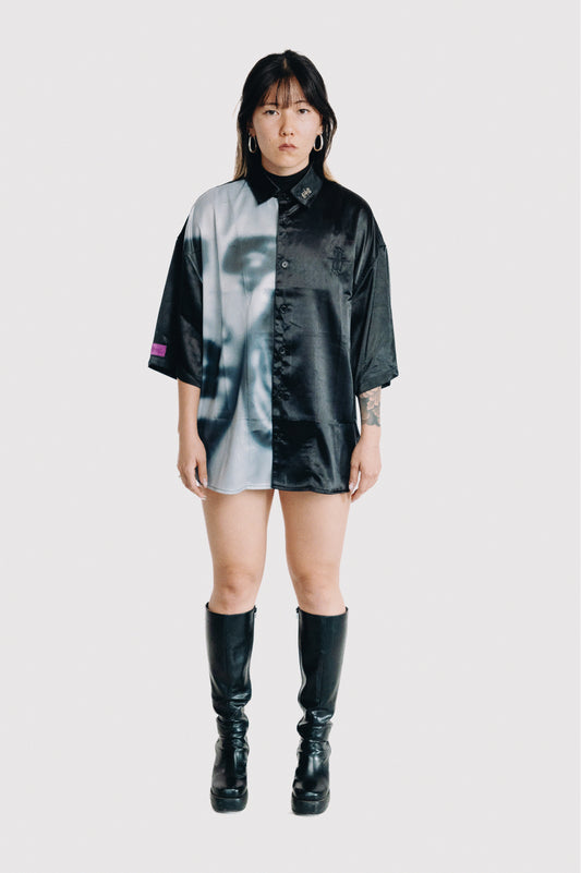 Half Face black shirt