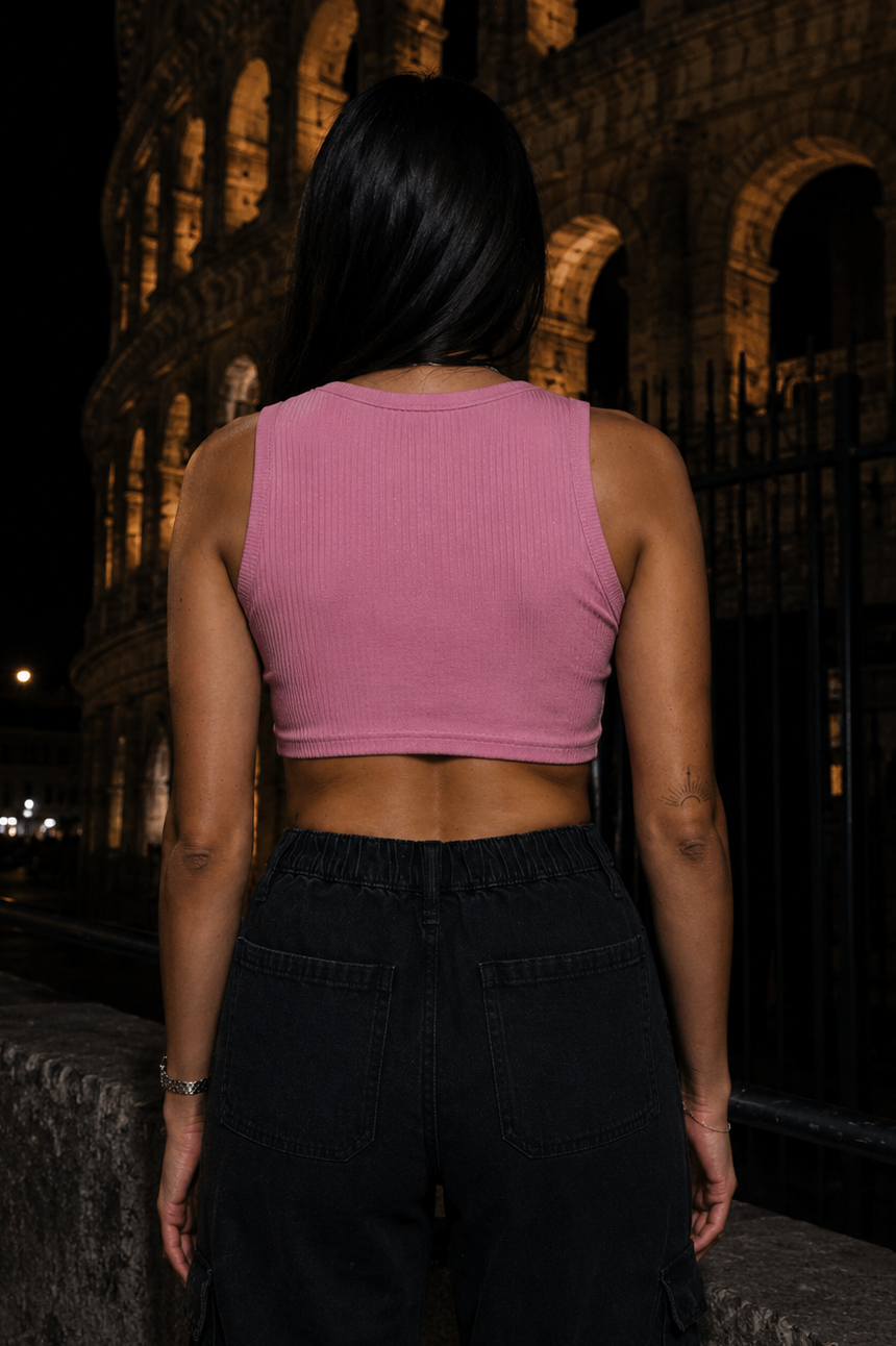 Artcore Metal AC Croptop Pink