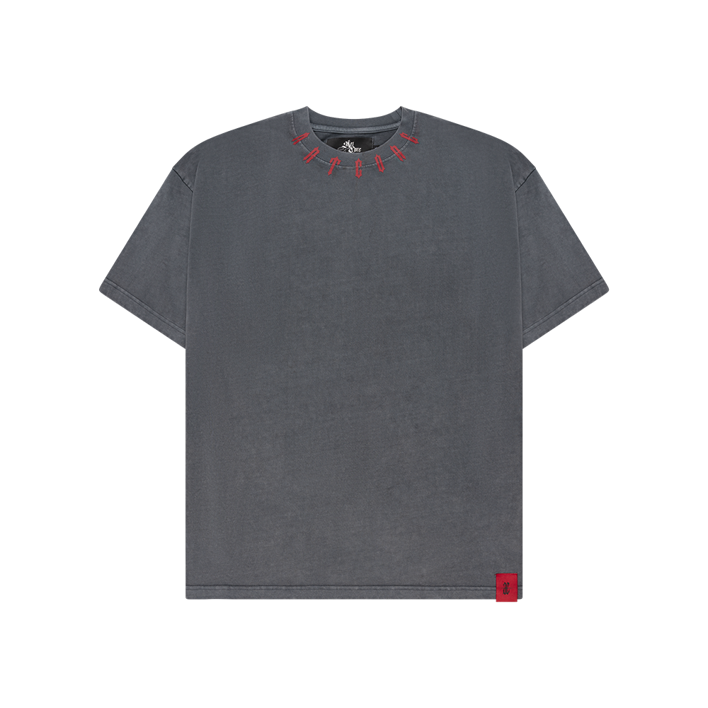 Artcore Grey Washed Text Tee