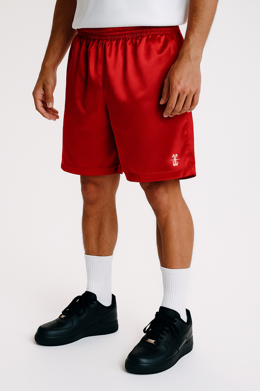 Eclipse Satin Shorts - Red